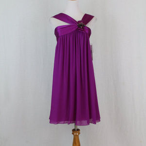 Marc Bouwer Glamit! Embellished Magenta Silk Dress Vintage Y2k 6 New with tags